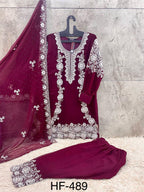 Hoor Tex 489 A To D Heavy Georgette Zarkan Worked Salwar Kameez Collection