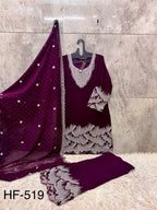 Hoor Tex 519 A To D Blooming Georgette With Zarkan Worked Salwar KameezC