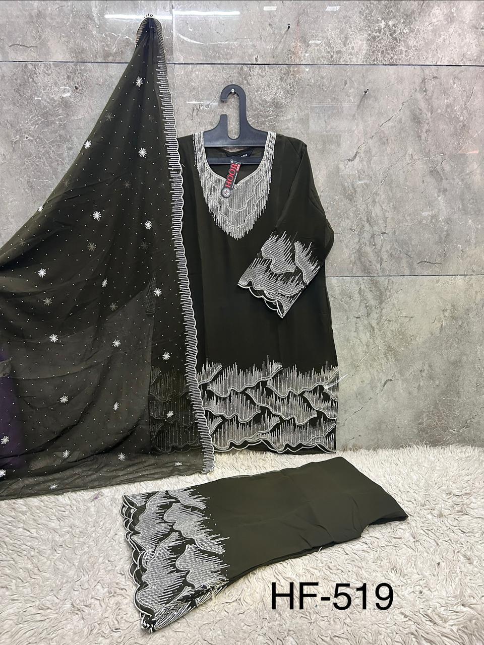 Hoor Tex 519 A To D Blooming Georgette With Zarkan Worked Salwar KameezC