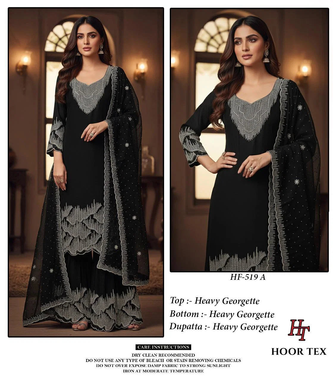 Hoor Tex 519 A To D Blooming Georgette With Zarkan Worked Salwar KameezC