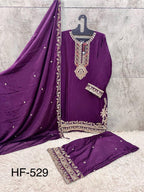 Hoor Tex 529 A To D Chinon Embroidered Salwar Kameez