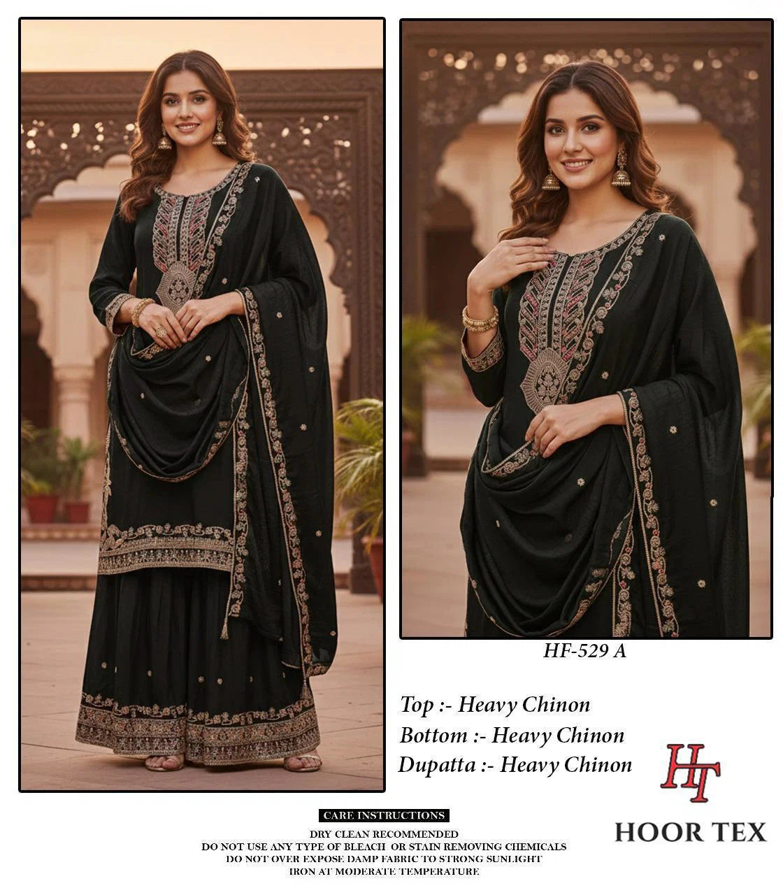 Hoor Tex 529 A To D Chinon Embroidered Salwar Kameez