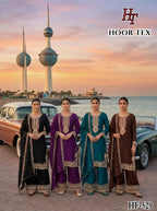 Hoor Tex 529 A To D Chinon Embroidered Salwar Kameez