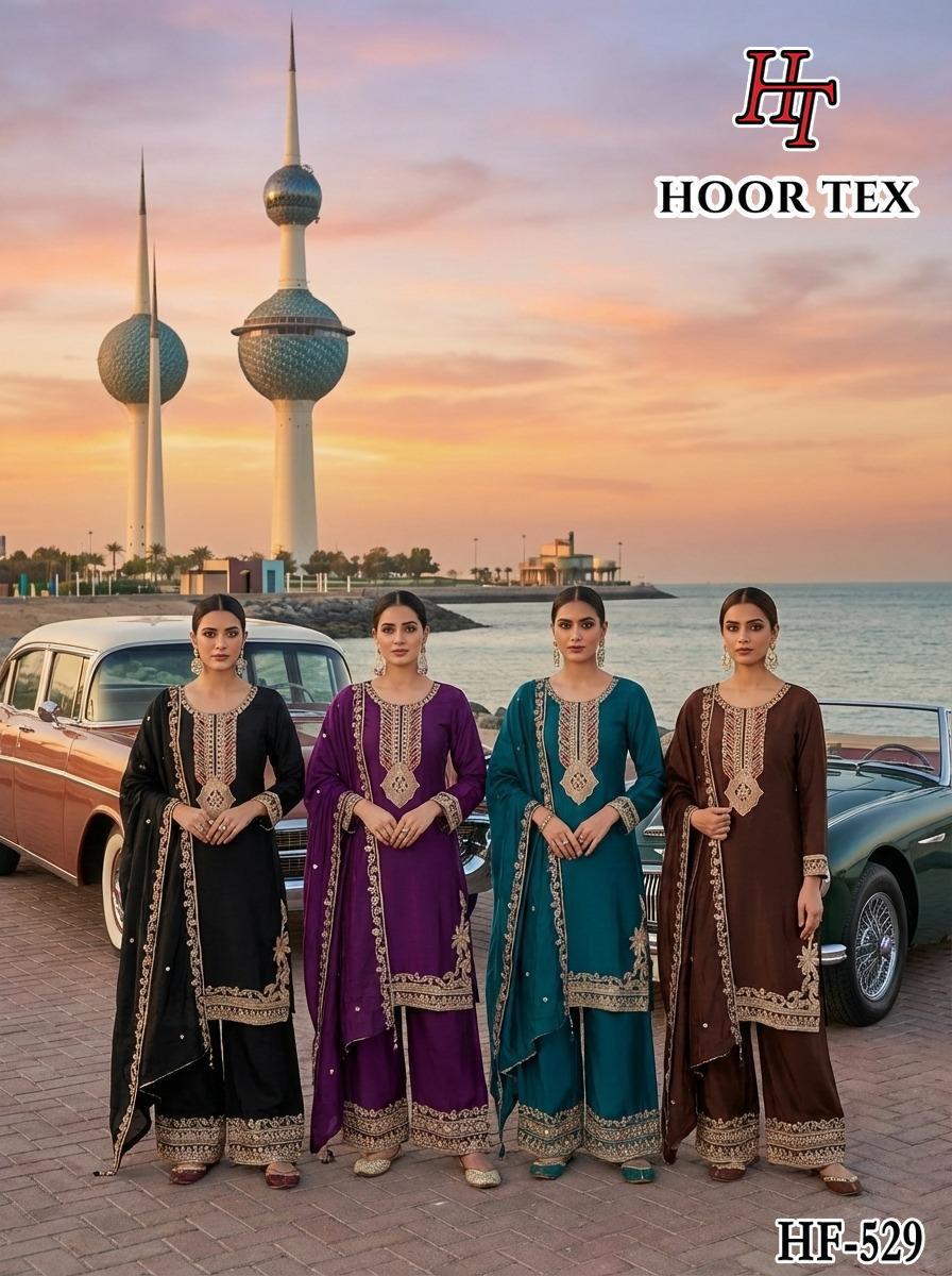 Hoor Tex 529 A To D Chinon Embroidered Salwar Kameez