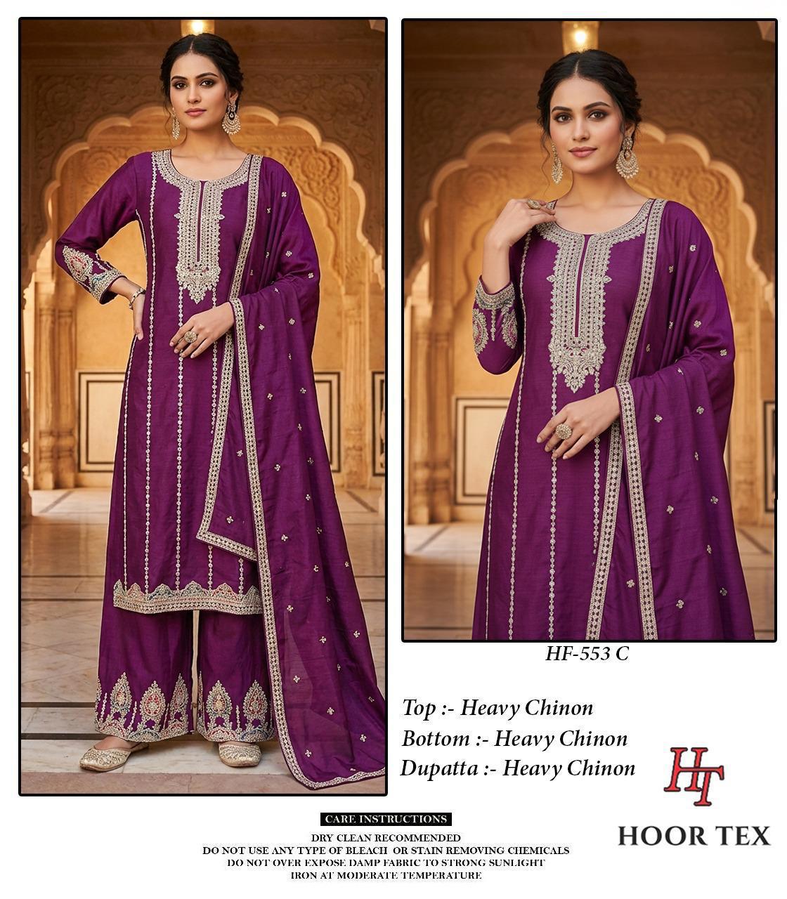 Hoor Tex 533 A To D Chinon Embroidered Salwar Kameez