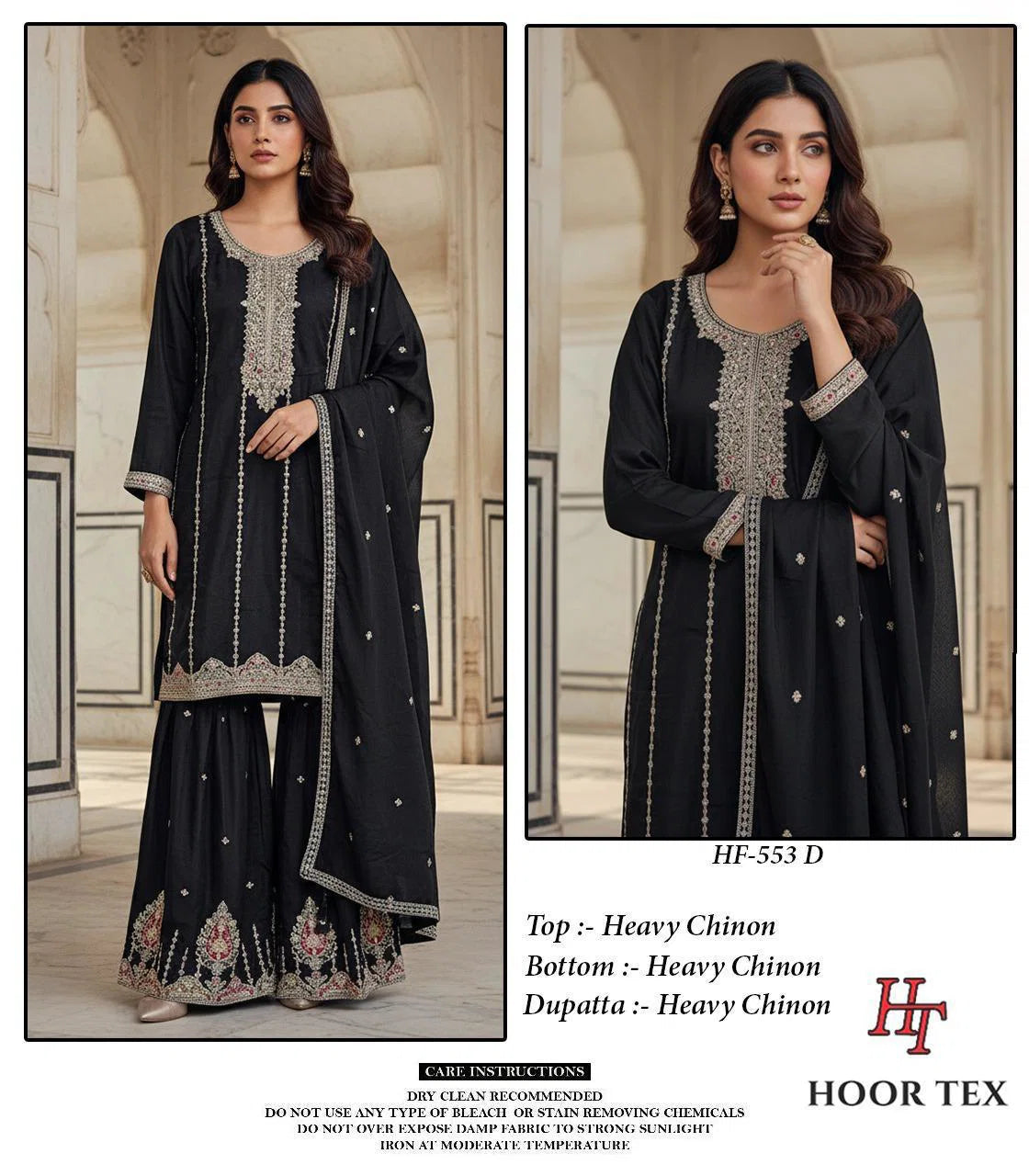 Hoor Tex 533 A To D Chinon Embroidered Salwar Kameez