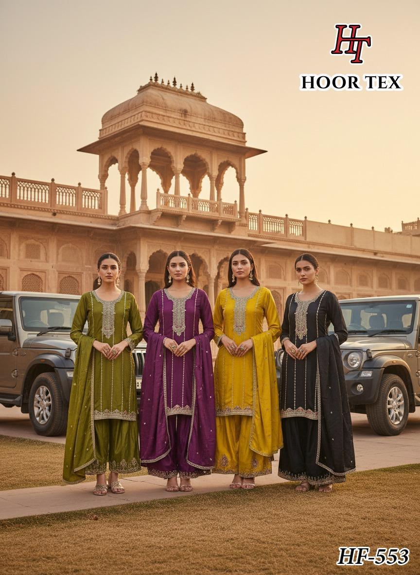 Hoor Tex 533 A To D Chinon Embroidered Salwar Kameez