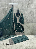 Hoor Tex 576 A To D Crunchy Embroidered Salwar Kameez