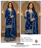Hoor Tex 576 A To D Crunchy Embroidered Salwar Kameez