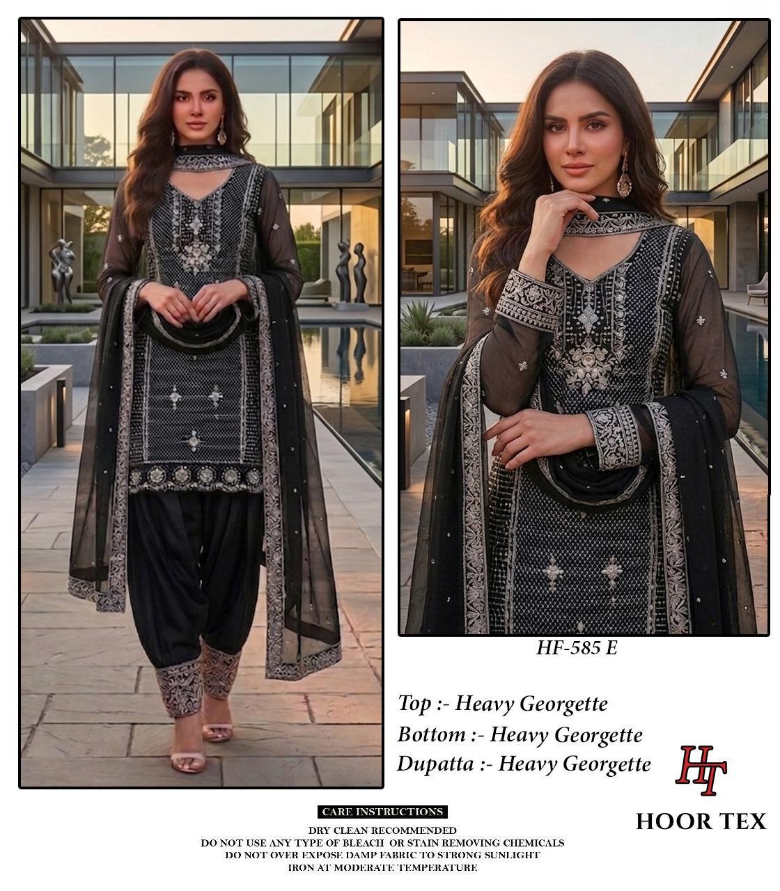 Hoor Tex 585 E To H Georgette Embroidered Salwar Kameez Collection