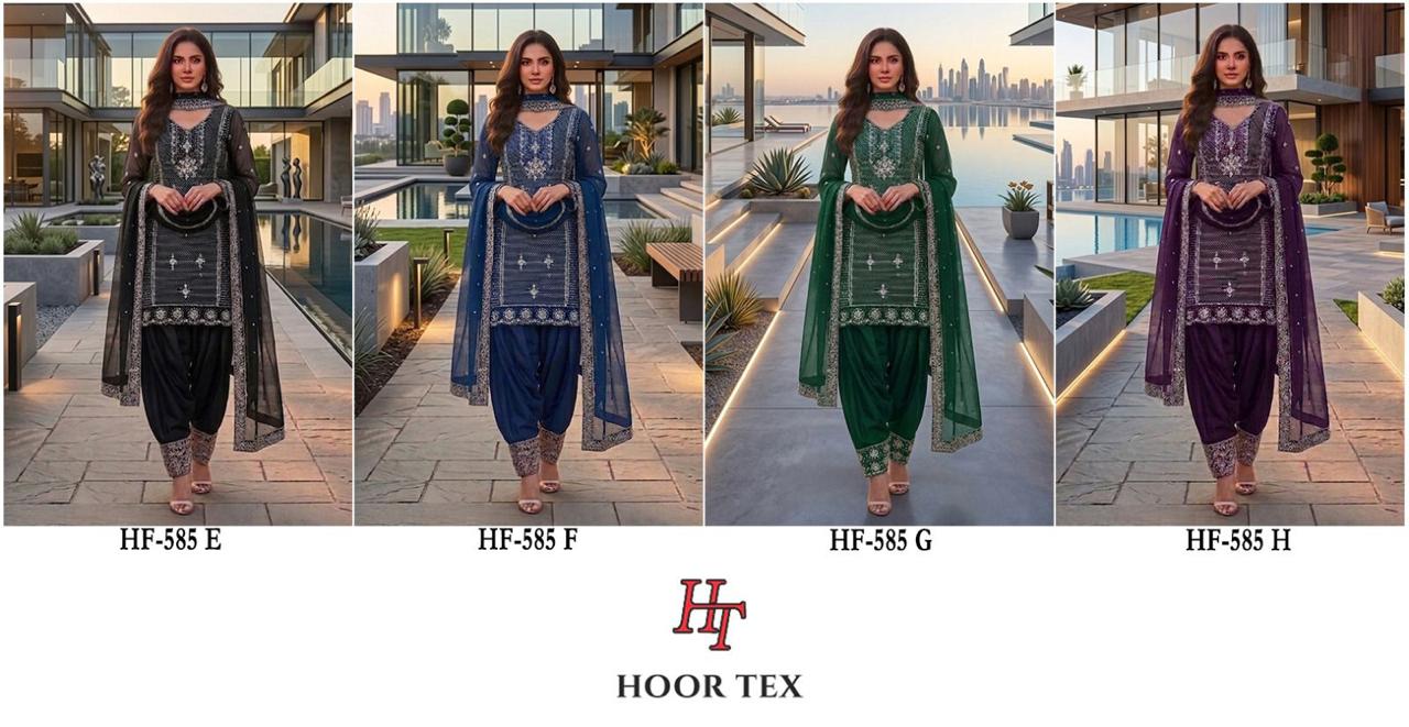 Hoor Tex 585 E To H Georgette Embroidered Salwar Kameez Collection