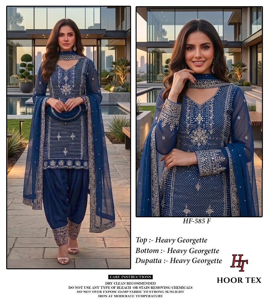 Hoor Tex 585 E To H Georgette Embroidered Salwar Kameez Collection