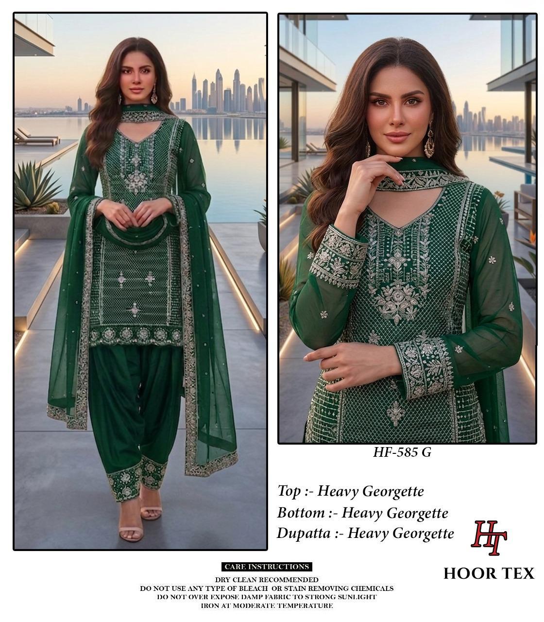 Hoor Tex 585 E To H Georgette Embroidered Salwar Kameez Collection