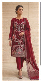 Hoor Tex 636 A To C Chiffon Embroidered Salwar Kameez