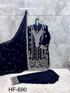 Hoor Tex 690 A To D Georgette Embroidered Salwar Kameez