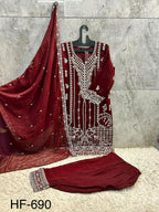 Hoor Tex 690 A To D Georgette Embroidered Salwar Kameez