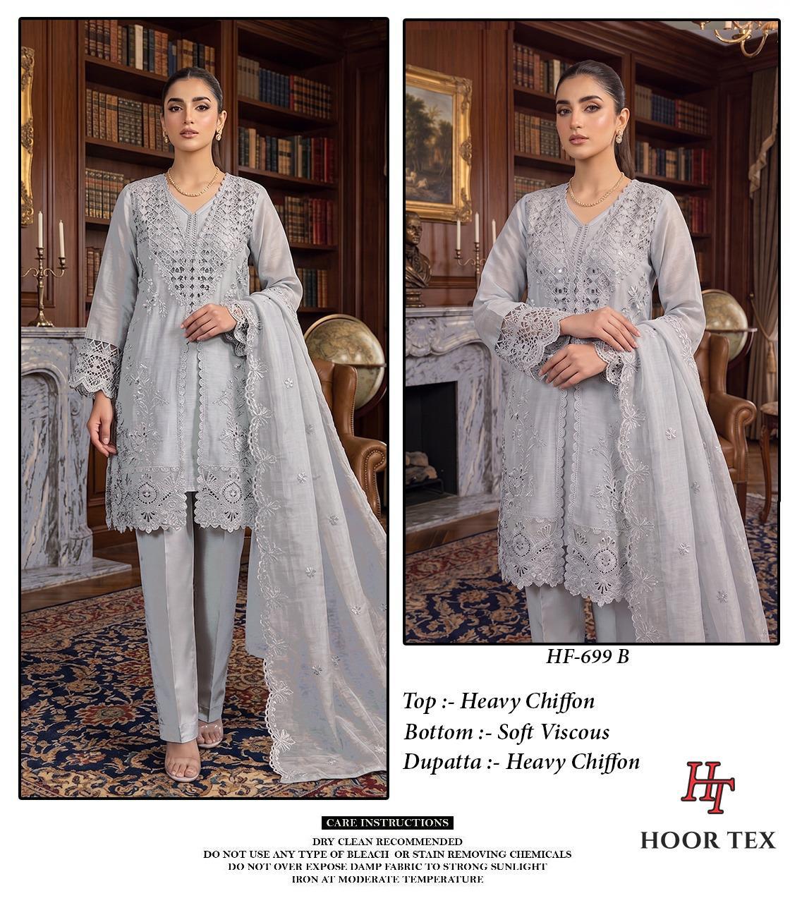 Hoor Tex 699 A To D Chiffon Embroidered Salwar Kameez