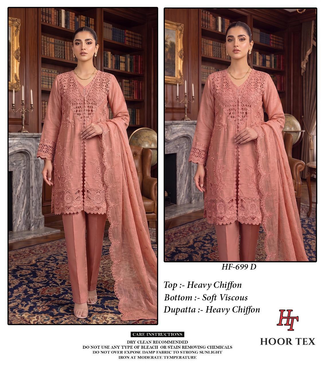 Hoor Tex 699 A To D Chiffon Embroidered Salwar Kameez