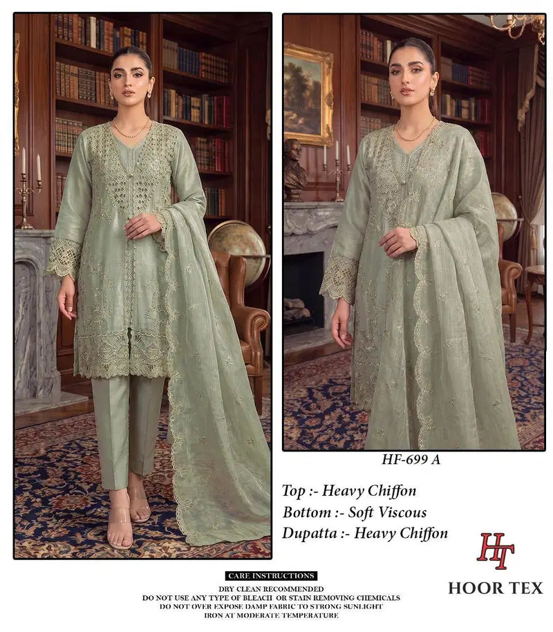 Hoor Tex 699 A To D Chiffon Embroidered Salwar Kameez