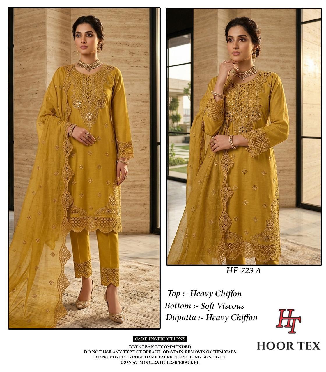 Hoor Tex 723 A To D Chiffon Embroidered Salwar Kameez