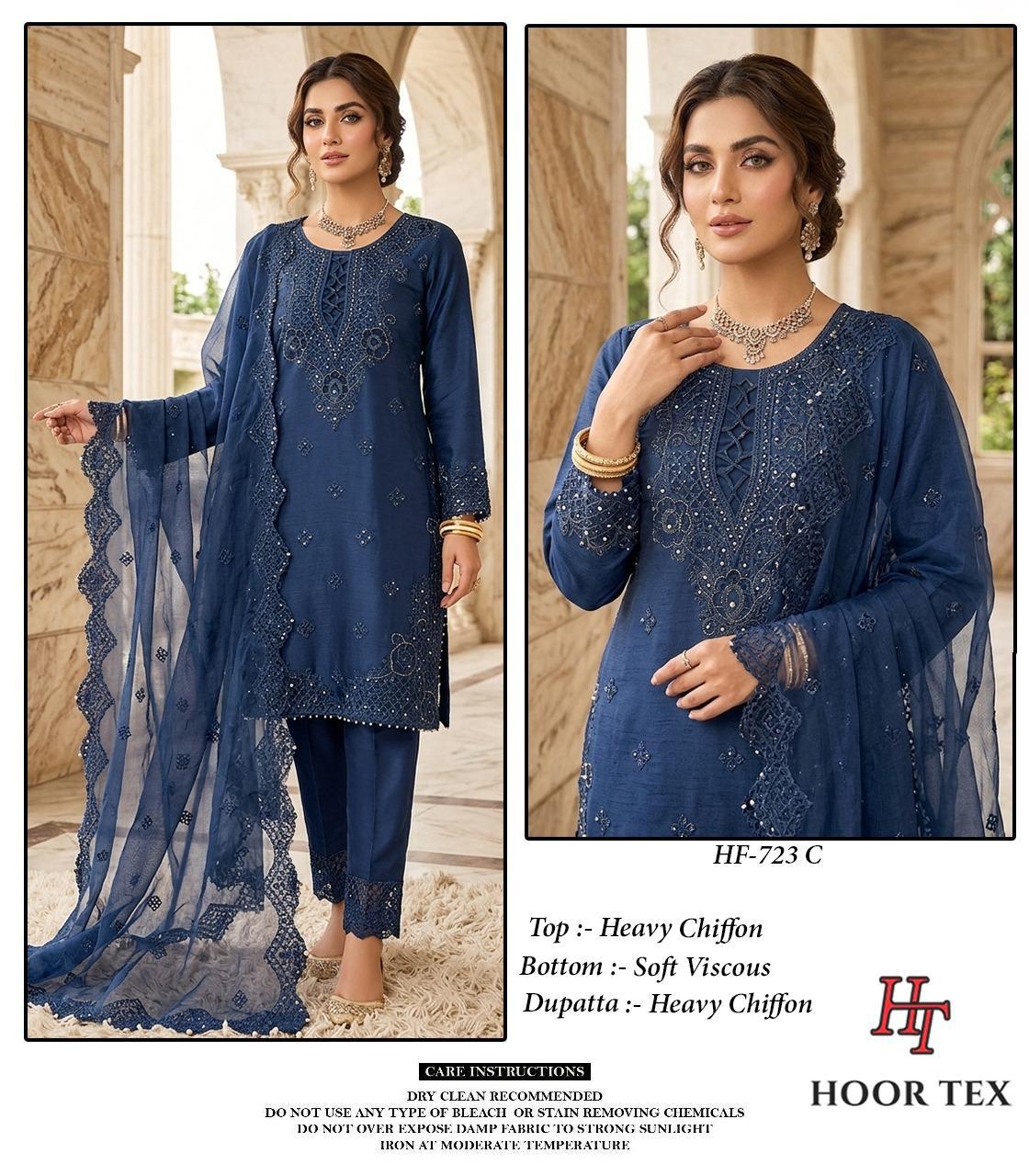 Hoor Tex 723 A To D Chiffon Embroidered Salwar Kameez