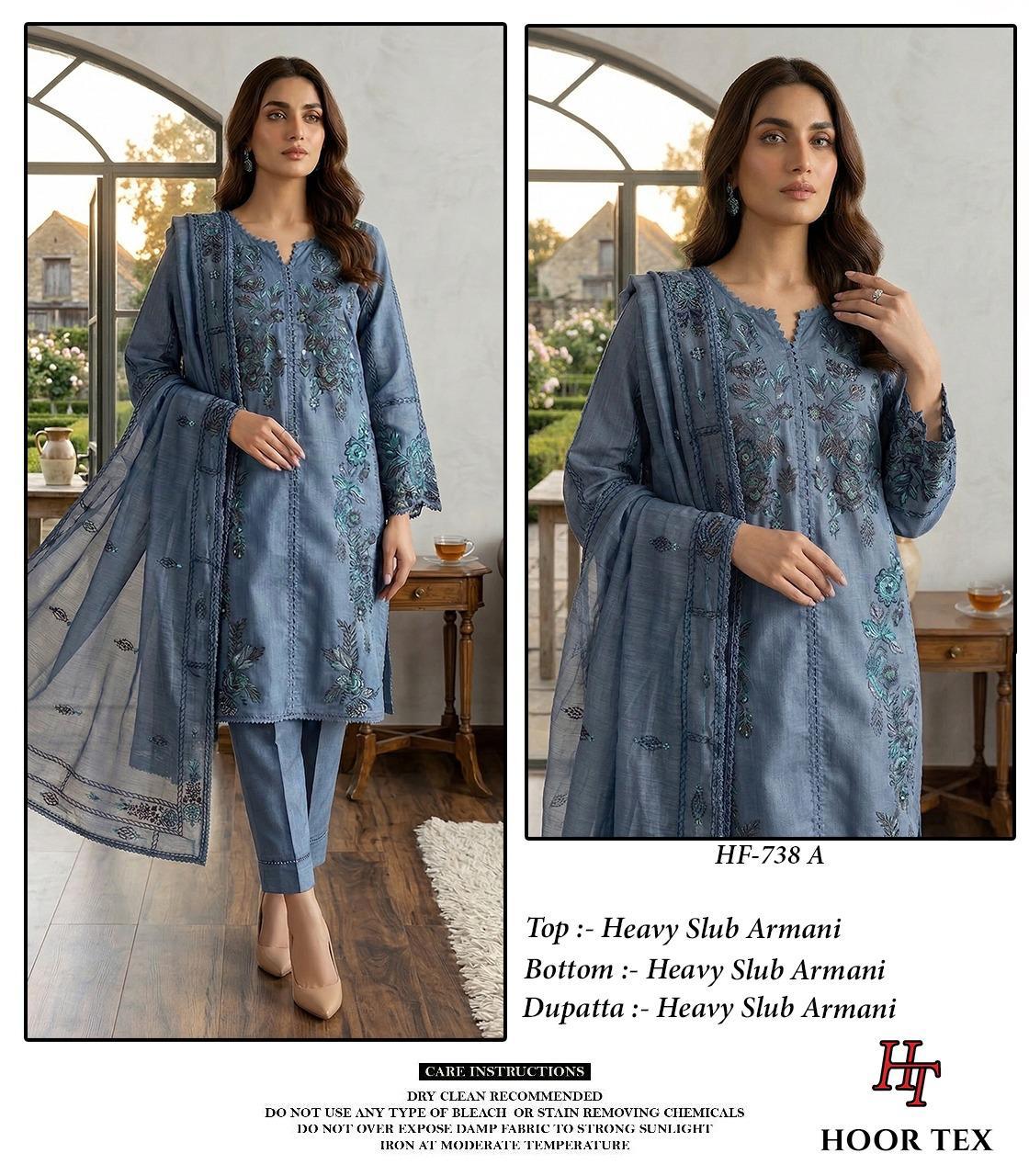 Hoor Tex 738 Slub Armani Designer Salwar Kameez Collection