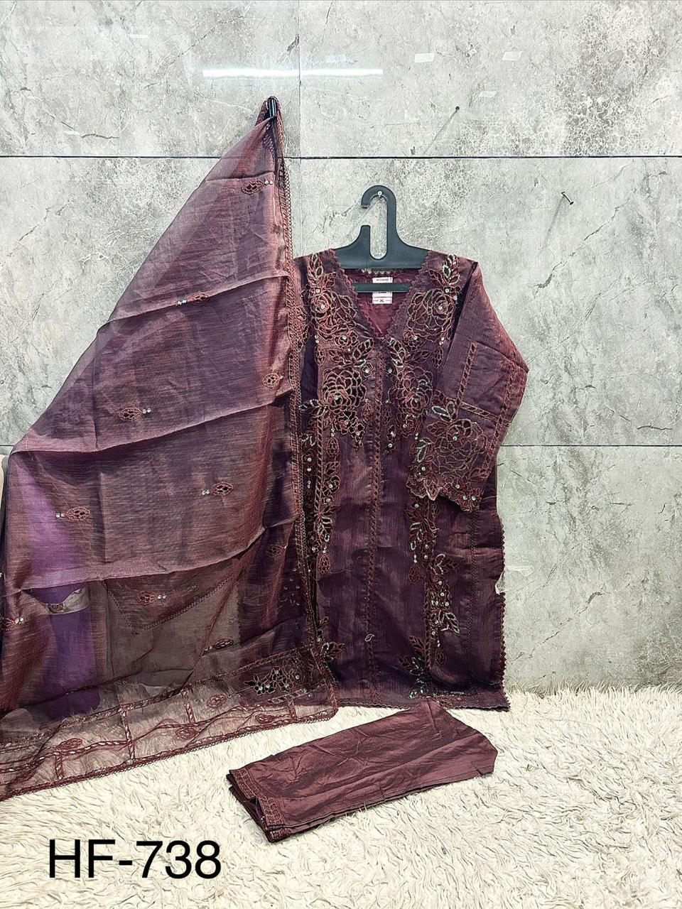 Hoor Tex 738 Slub Armani Designer Salwar Kameez Collection