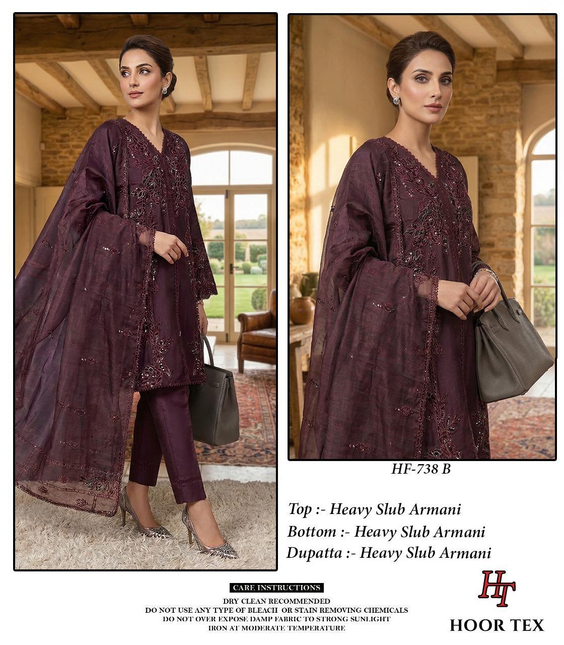 Hoor Tex 738 Slub Armani Designer Salwar Kameez Collection