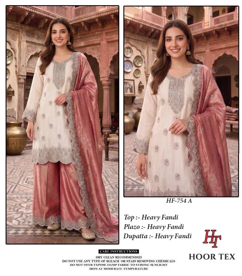 Hoor Tex 754 A To D Fandy Embroidered Salwar Kameez Collection