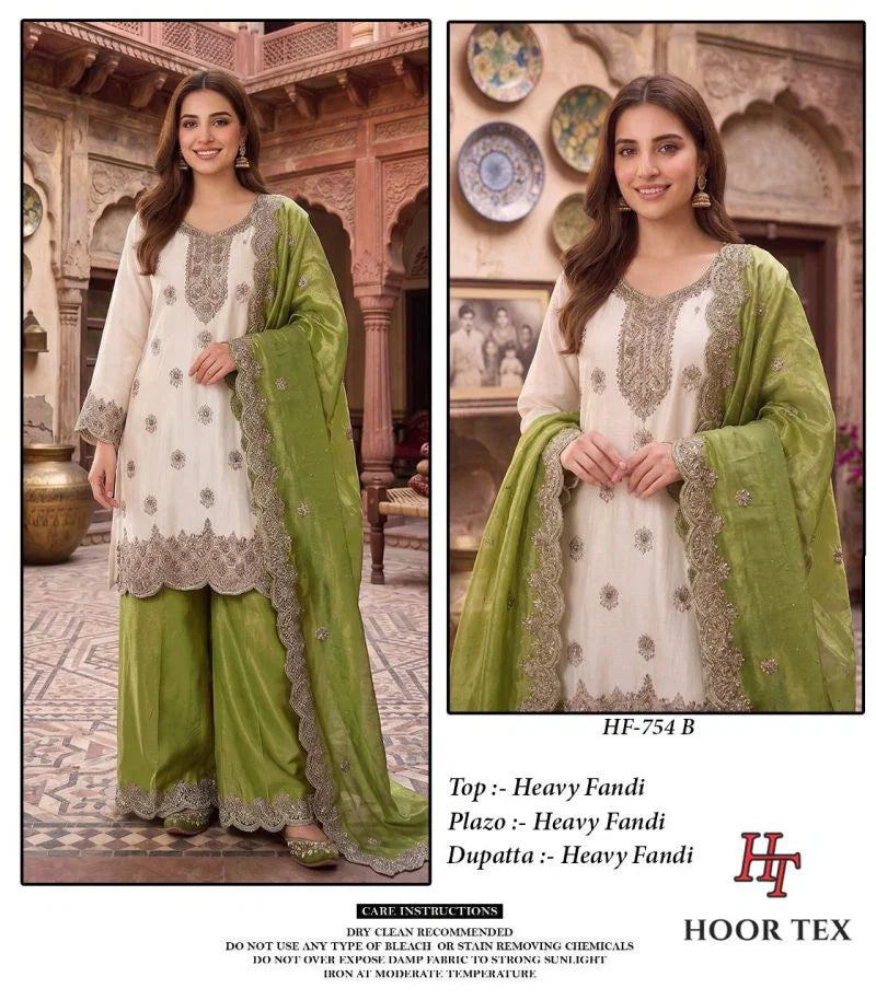Hoor Tex 754 A To D Fandy Embroidered Salwar Kameez Collection