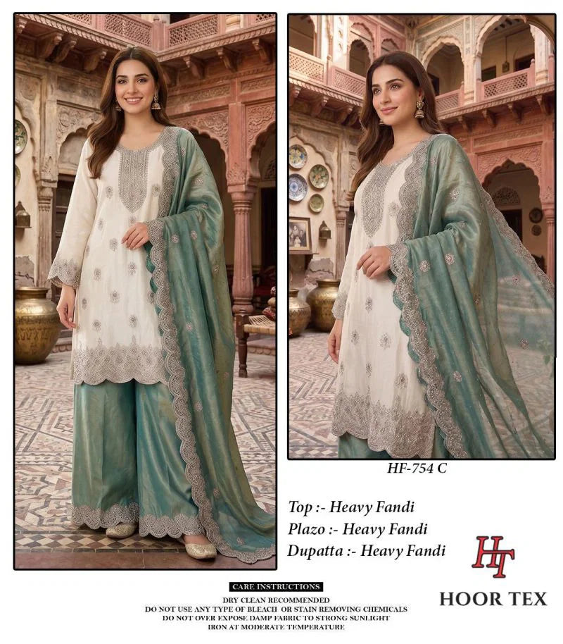 Hoor Tex 754 A To D Fandy Embroidered Salwar Kameez Collection