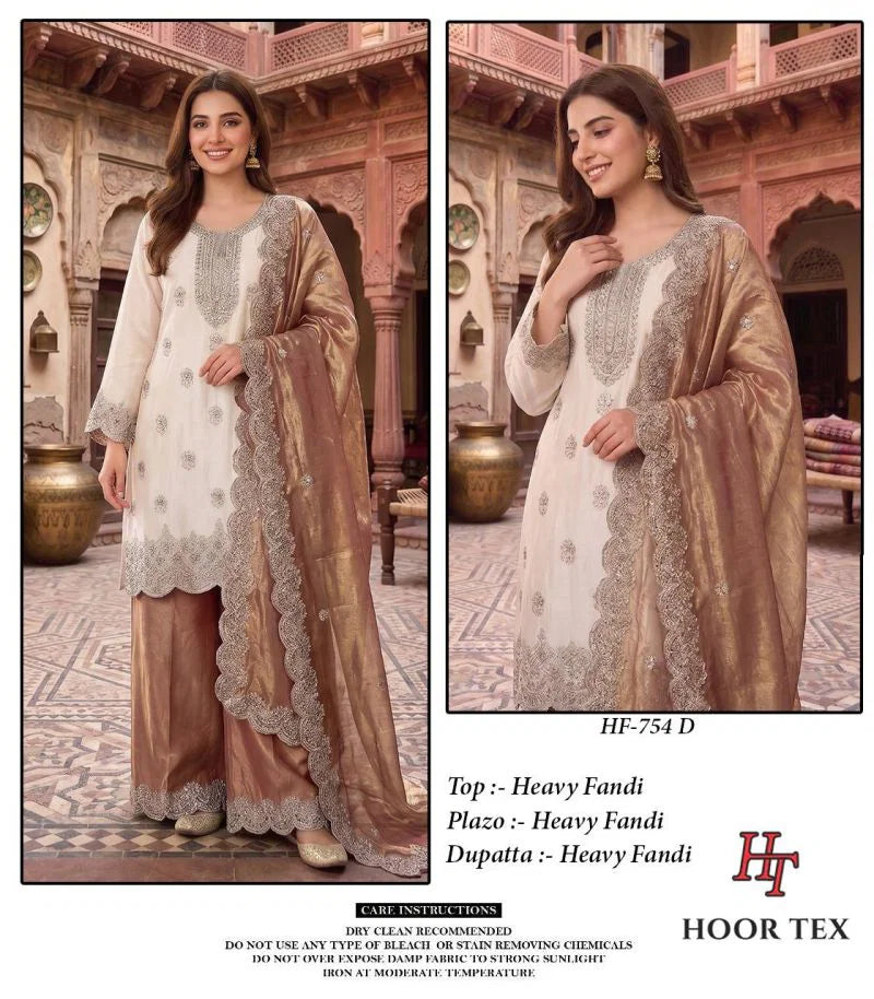 Hoor Tex 754 A To D Fandy Embroidered Salwar Kameez Collection