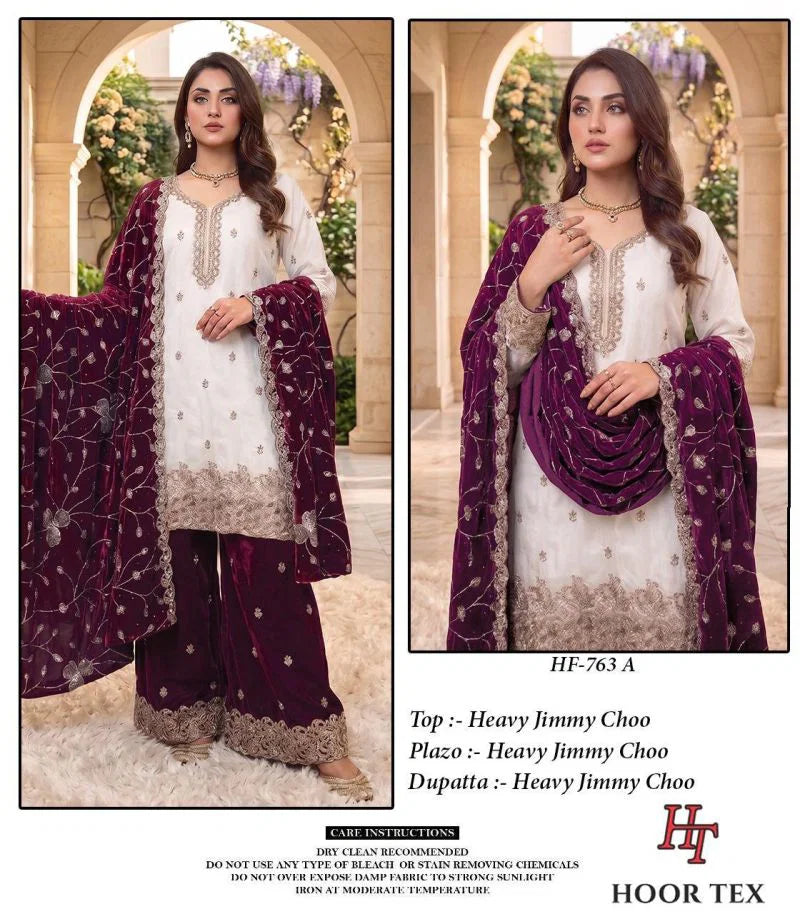 Hoor Tex 763 A To D Jimmy Choo Embroidered Salwar Kameez