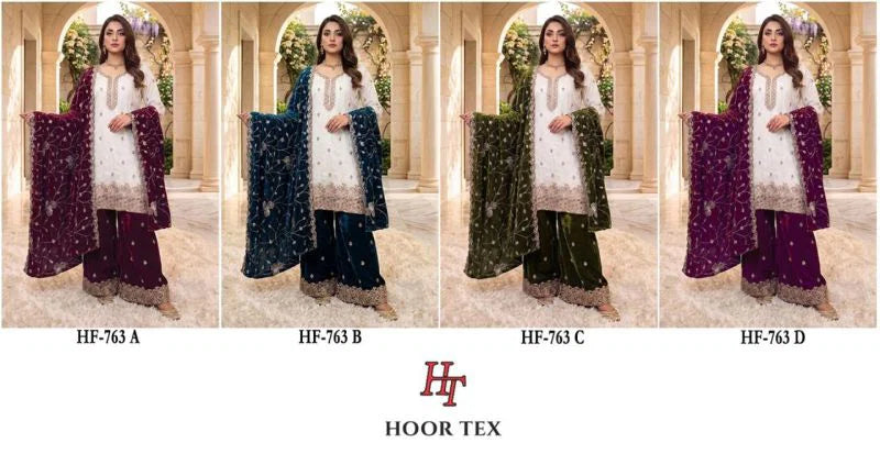 Hoor Tex 763 A To D Jimmy Choo Embroidered Salwar Kameez