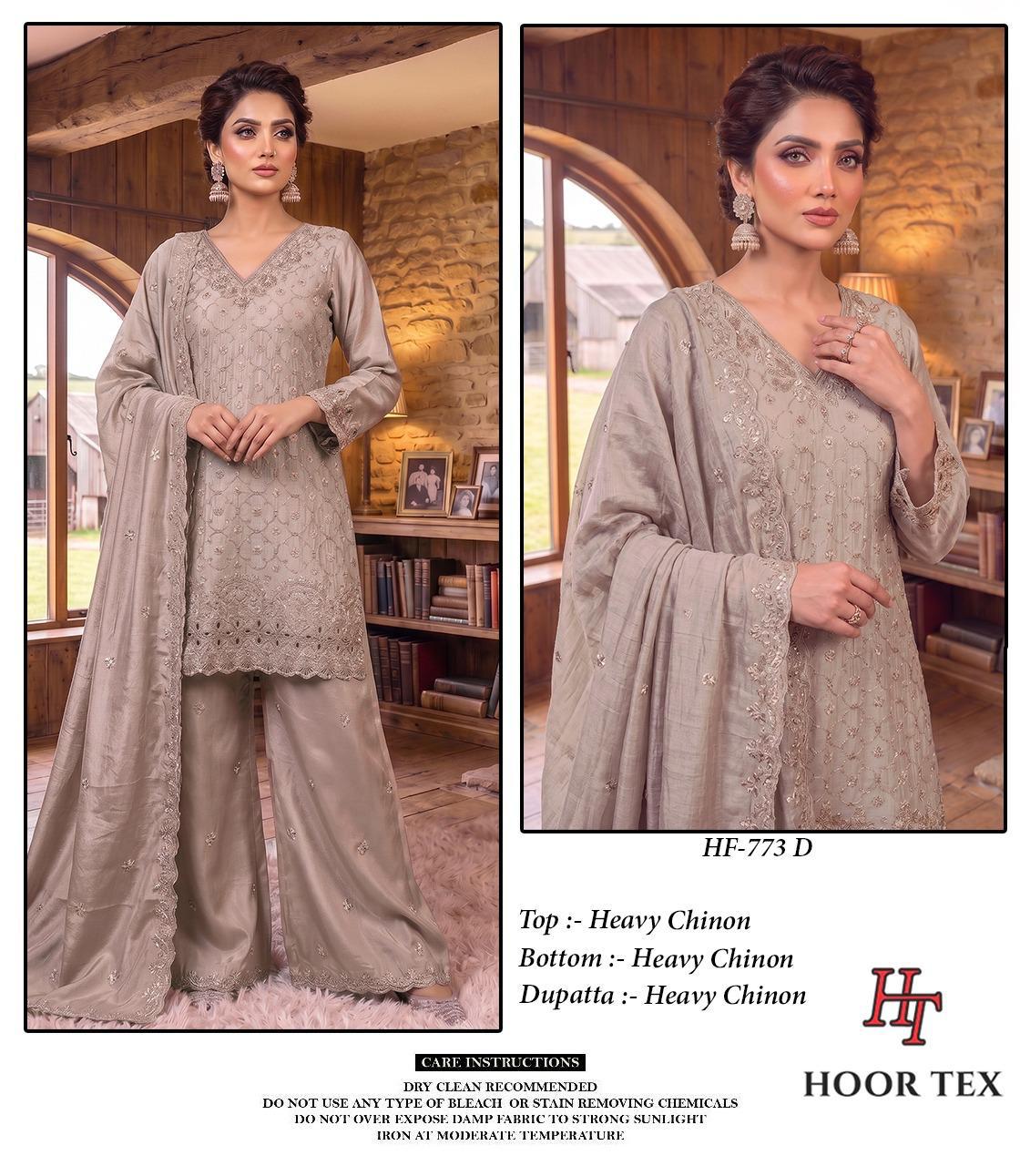 Hoor Tex 773 A To D Chinon Embroidered Salwar Kameez