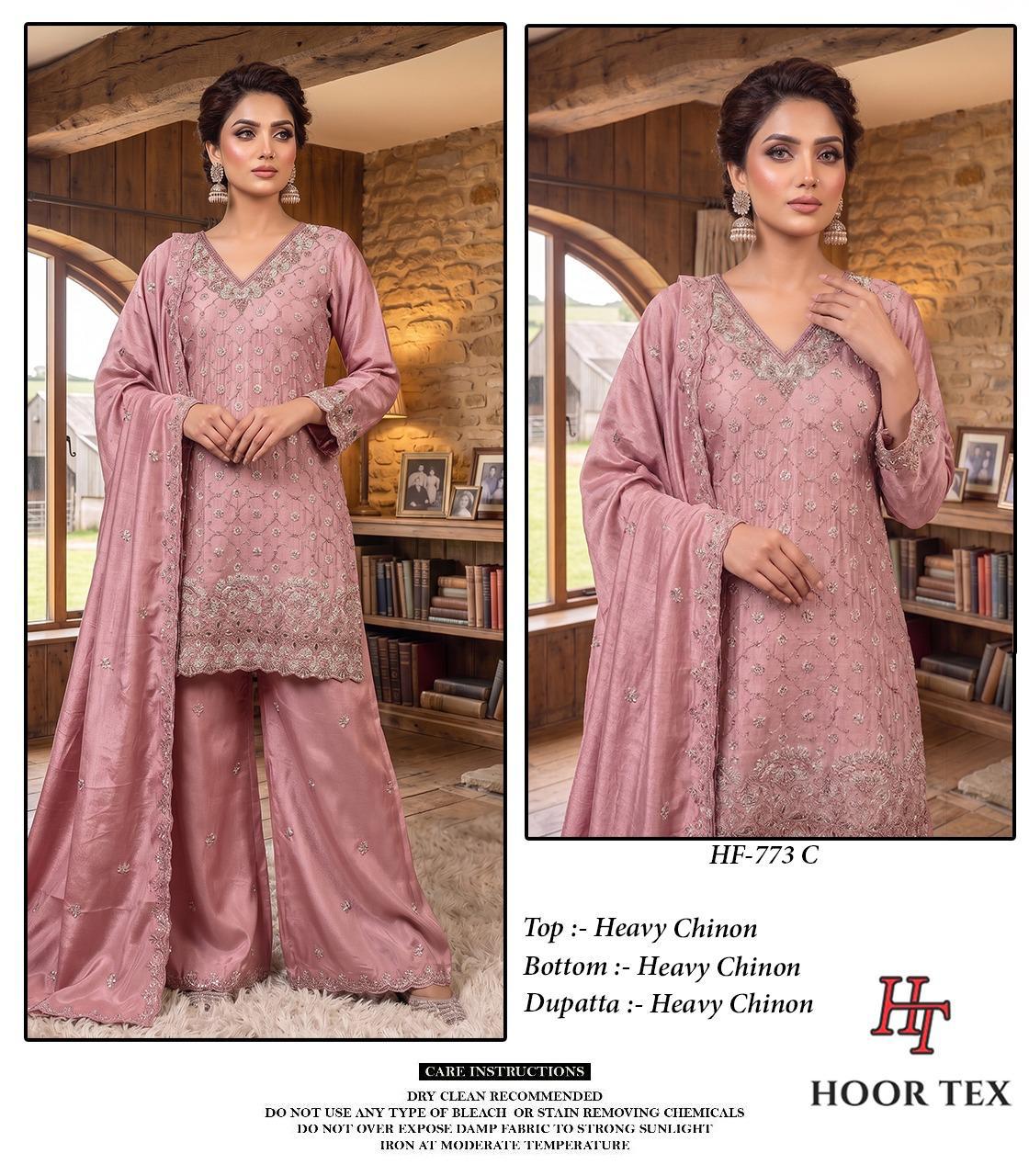 Hoor Tex 773 A To D Chinon Embroidered Salwar Kameez