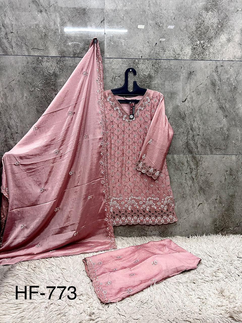 Hoor Tex 773 A To D Chinon Embroidered Salwar Kameez