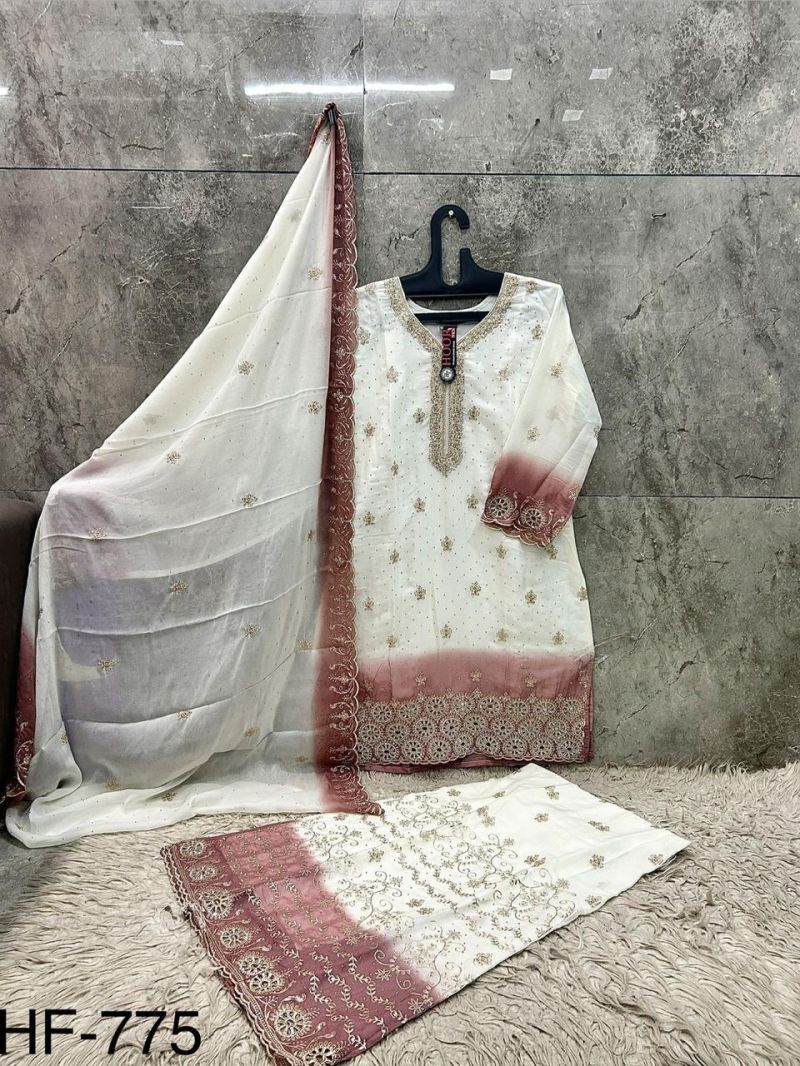 Hoor Tex 775 A To D Georgette Embroidered Salwar Kameeez Collection