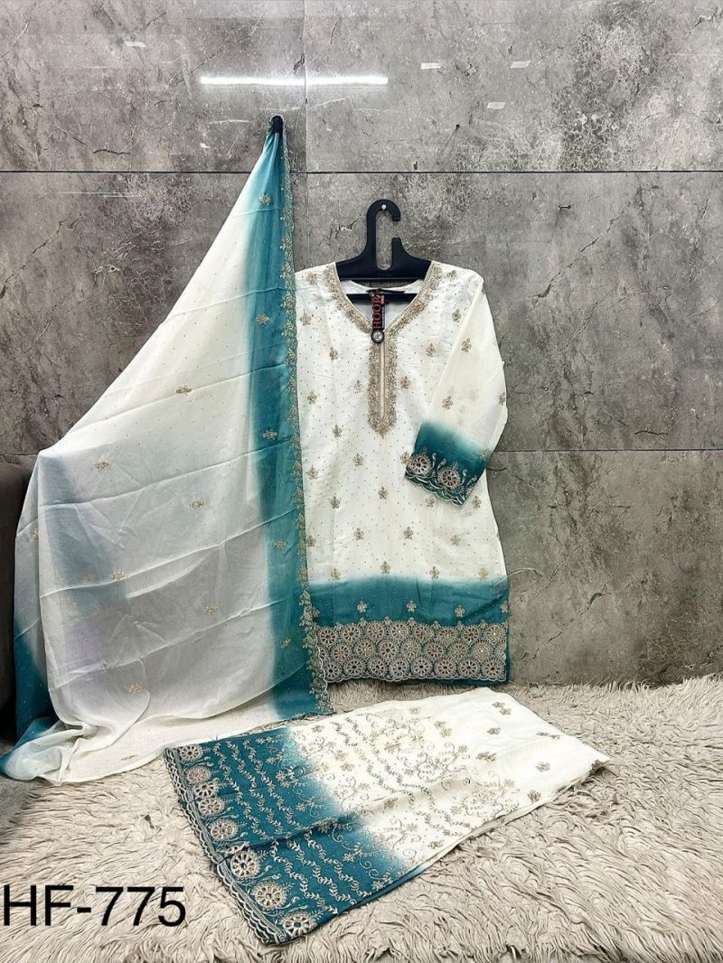 Hoor Tex 775 A To D Georgette Embroidered Salwar Kameeez Collection