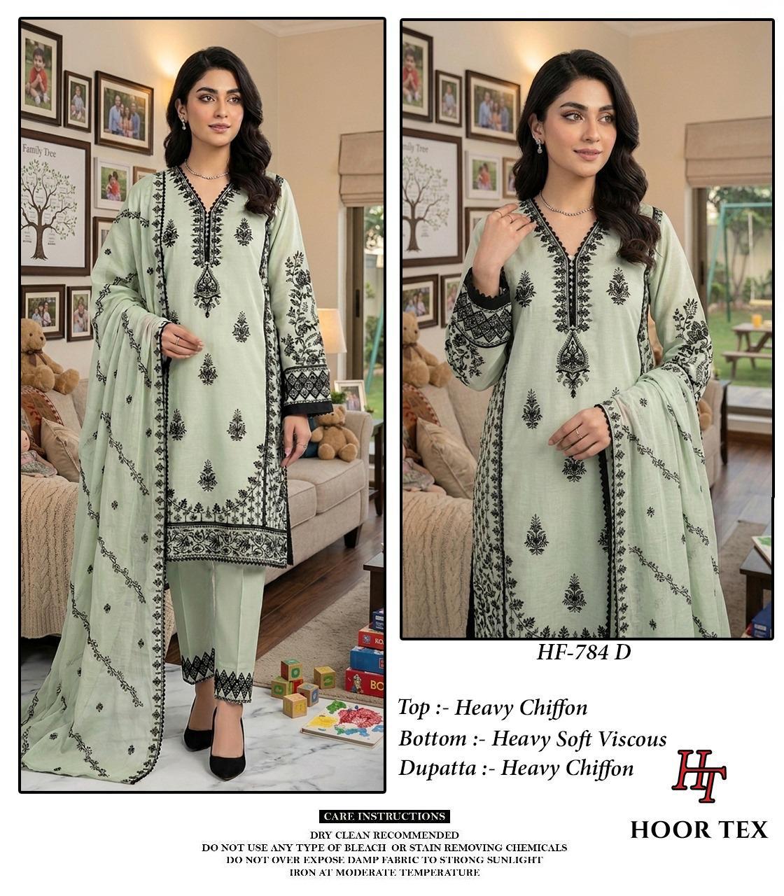 Hoor Tex 784 A To D Chiffon Embroidered Salwar Kameez