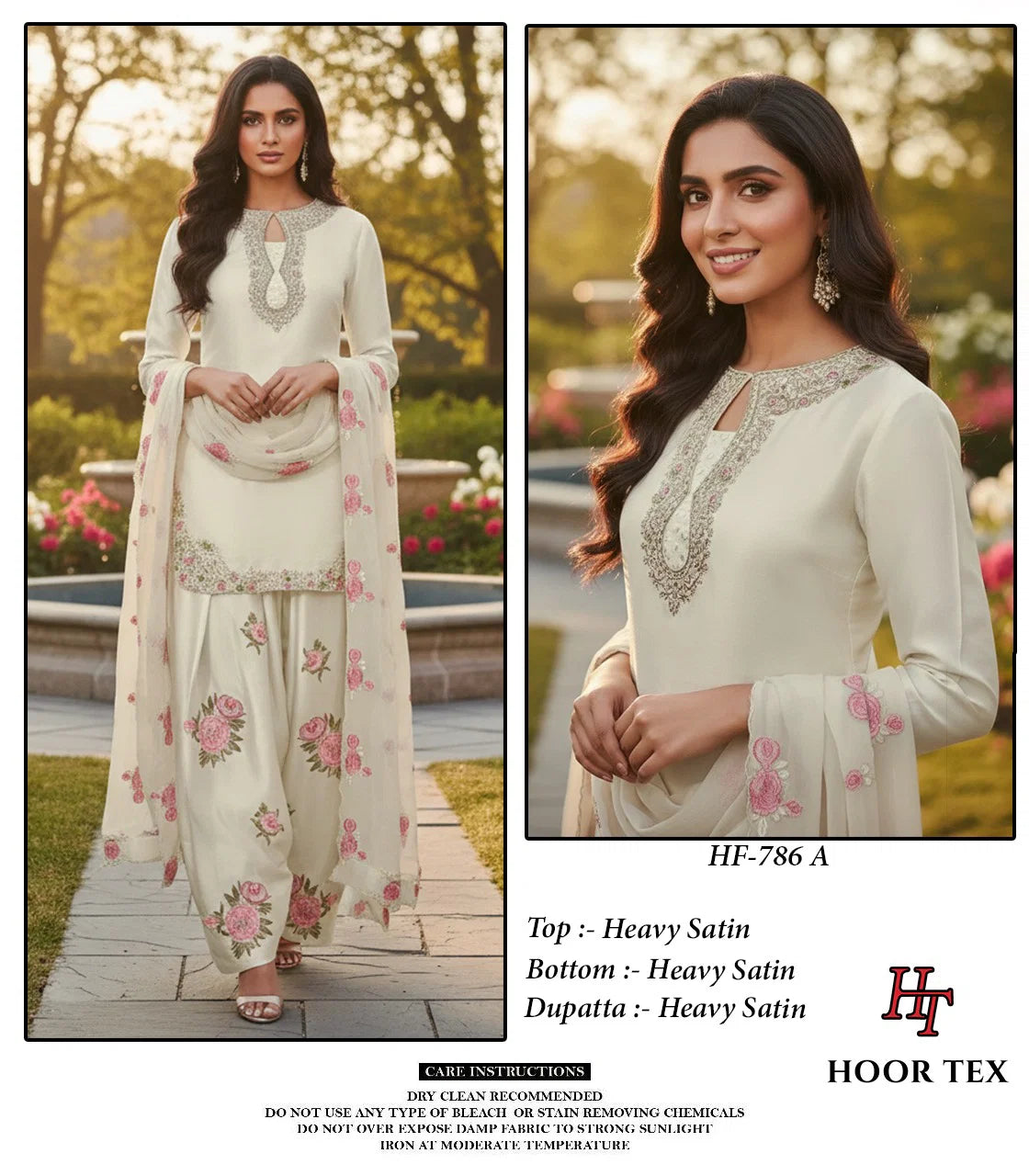 Hoor Tex 786 A Satin With Embroidered Salwar Kameez Collection