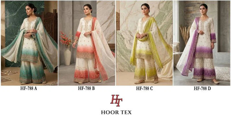 Hoor Tex 788 A To D Crunchy Embroidered Salwar Kameez