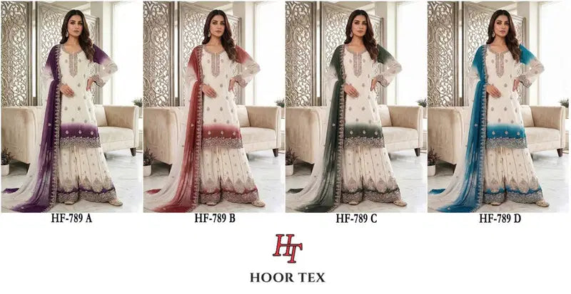 Hoor Tex 789 A To D Simmar Pading Sheded Salwar Kameez Collection