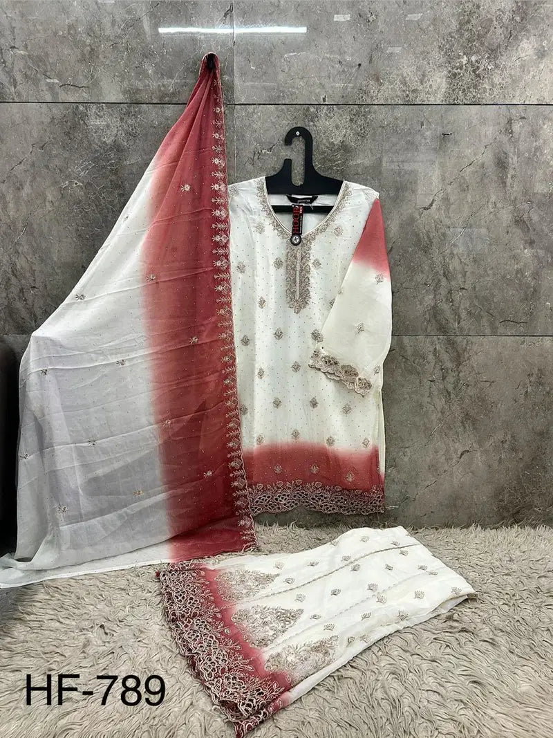 Hoor Tex 789 A To D Simmar Pading Sheded Salwar Kameez Collection
