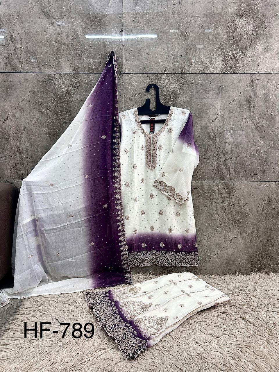 Hoor Tex 789 A To D Simmar Pading Sheded Salwar Kameez Collection