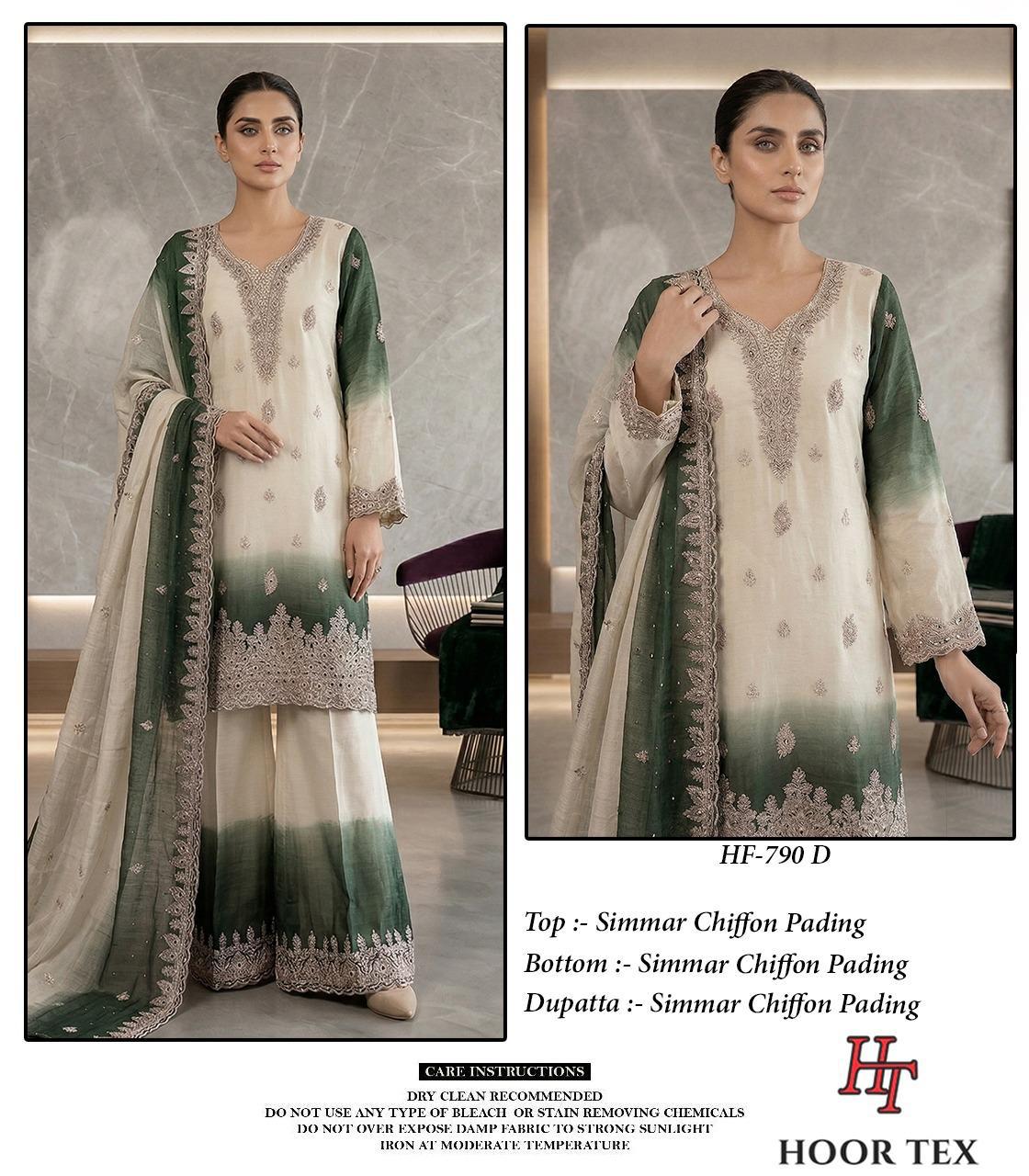 Hoor Tex 790 Simmar Chiffon Pading Salwar Kameez Collection