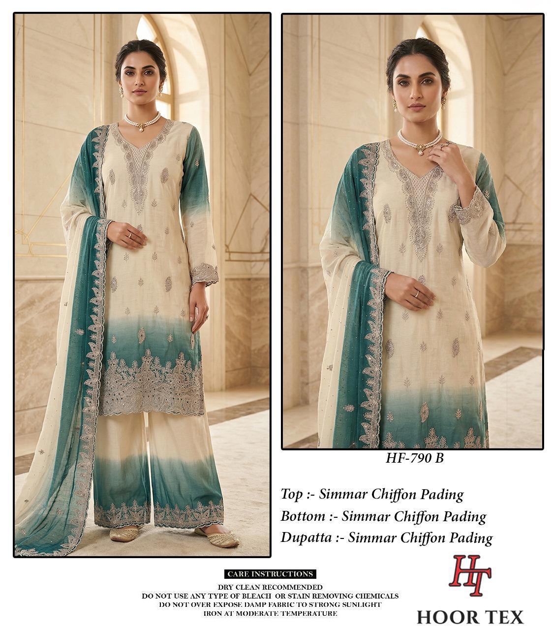 Hoor Tex 790 Simmar Chiffon Pading Salwar Kameez Collection