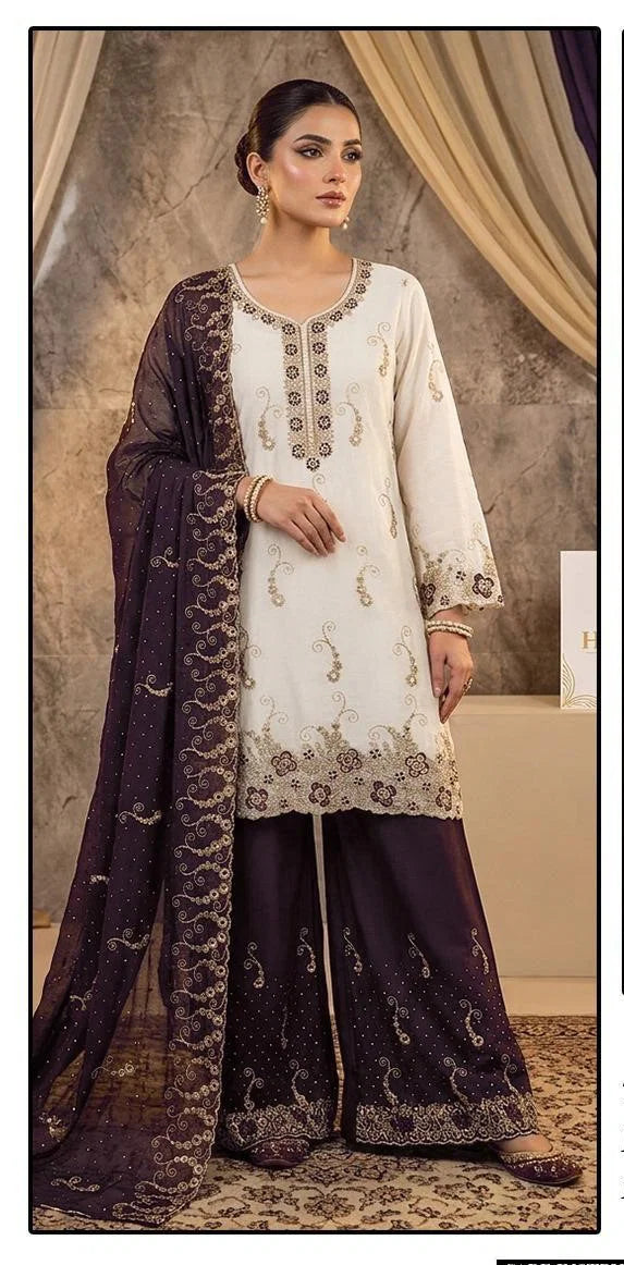 Hoor Tex 791 A To D Simmar Chiffon Embroidered Salwar Kameez