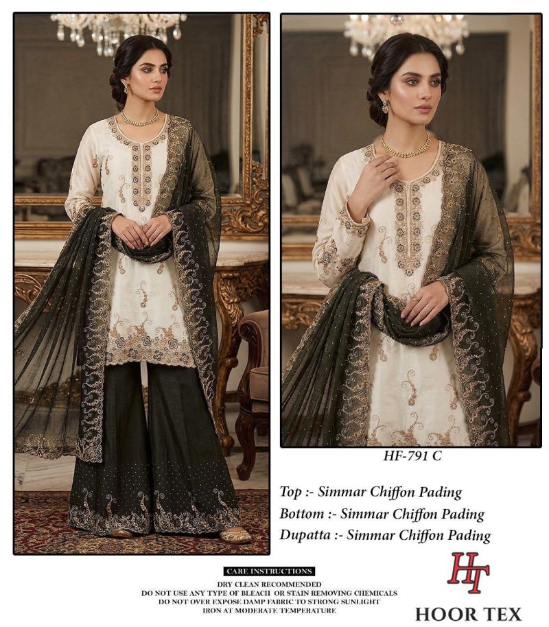 Hoor Tex 791 A To D Simmar Chiffon Embroidered Salwar Kameez