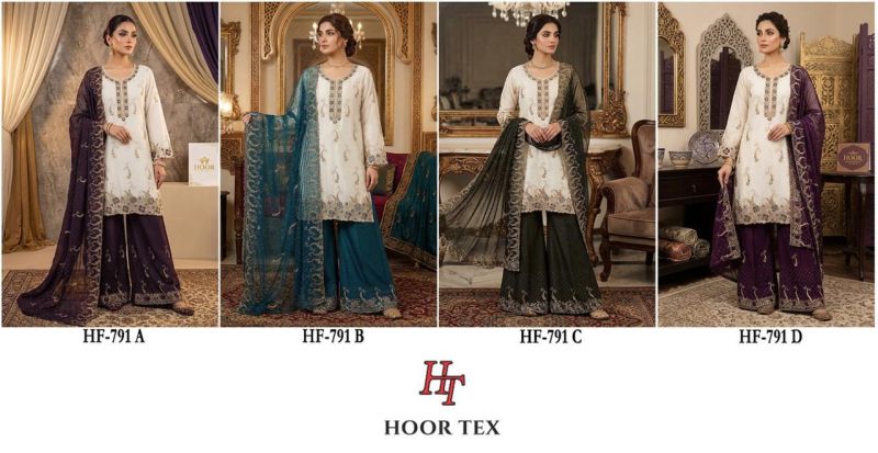 Hoor Tex 791 A To D Simmar Chiffon Embroidered Salwar Kameez